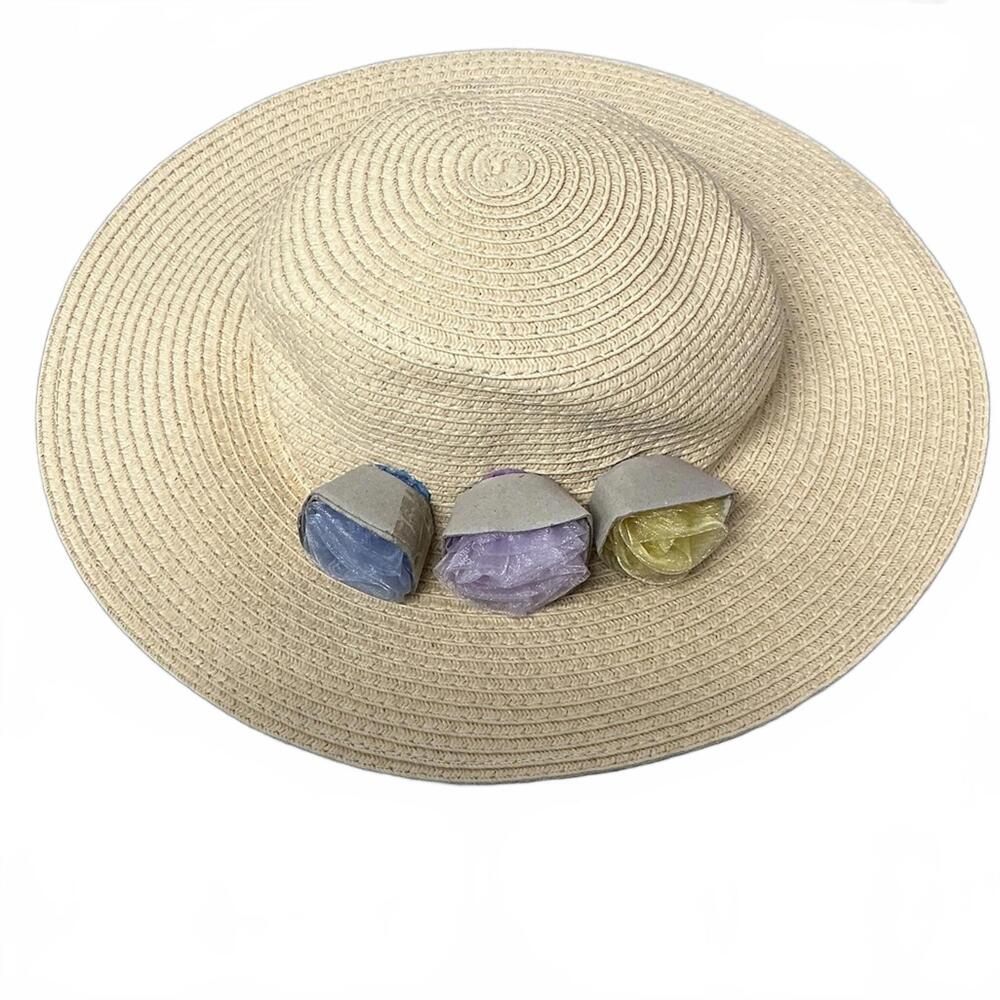 Janie and Jack Beige Hat with Colorful Accents